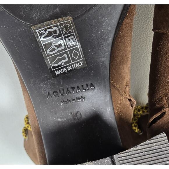 Aquatalia Ihana Brown Suede Water Resistant Lace-Up Zip Boot Women’s Size US 10 - Picture 9 of 10